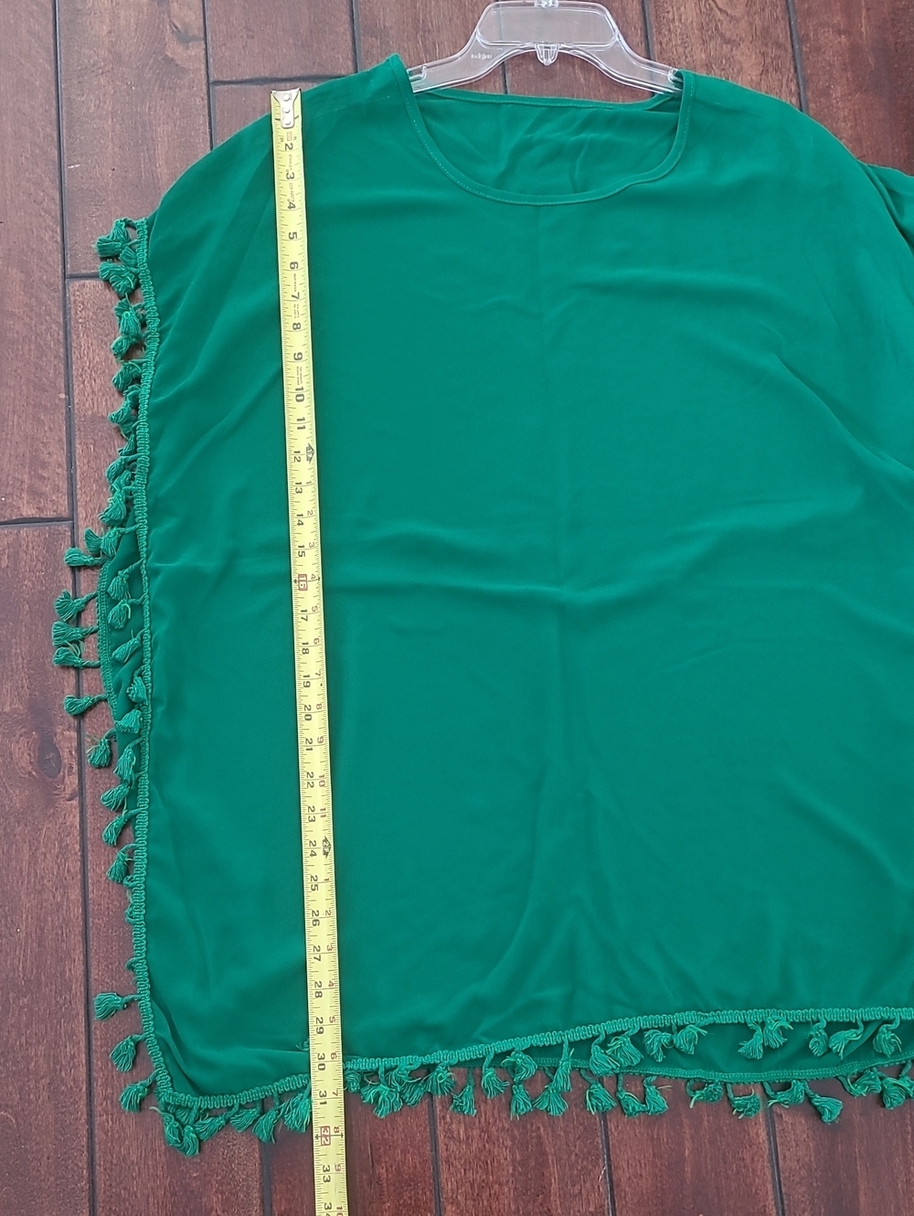 Emerald Green Tassel-Trim Tunic Swim Over OS - Picture 6 of 6